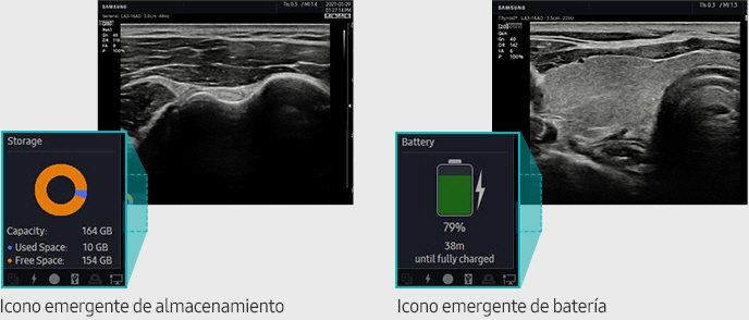 Icono emergente de almacenamiento, Icono emergente de batería
