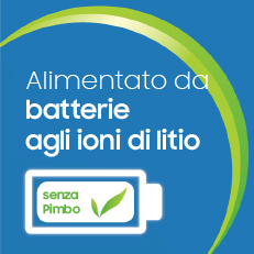 Alimentato da batterie agli ioni di litio (senza pimbo)