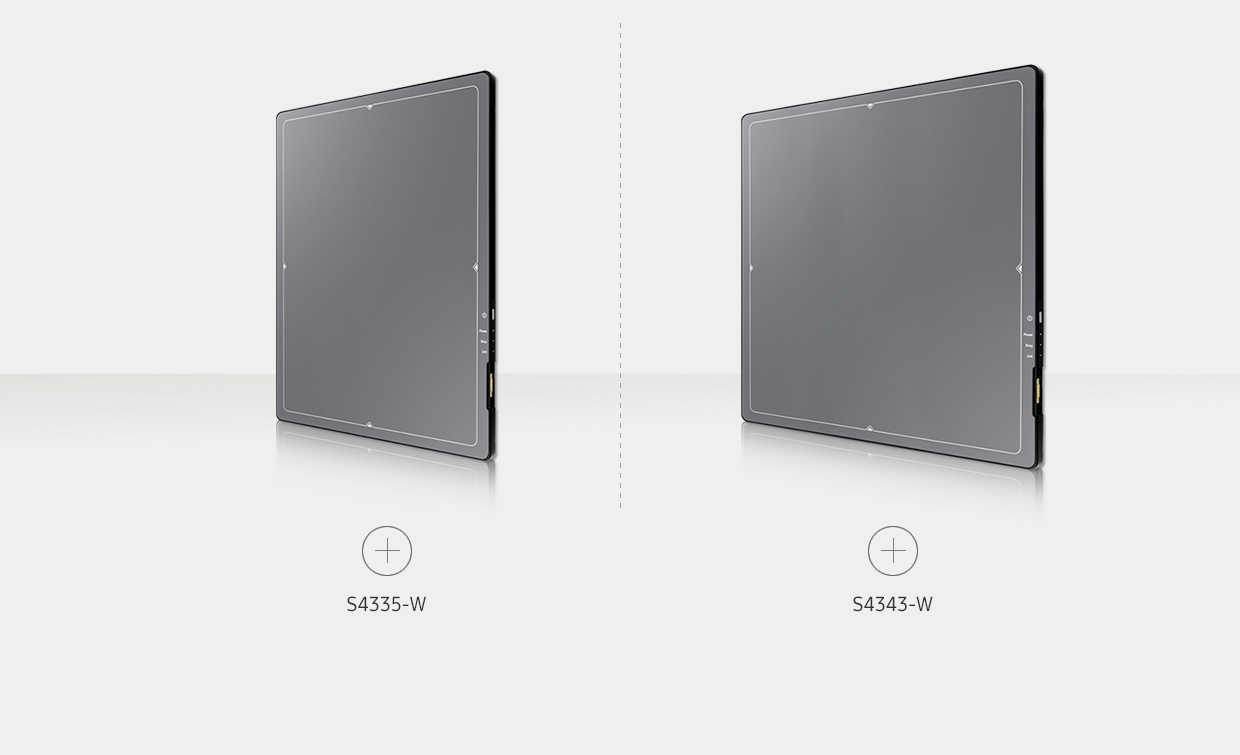 Drei Detektoren von Samsung in unterschiedlichen Größen.