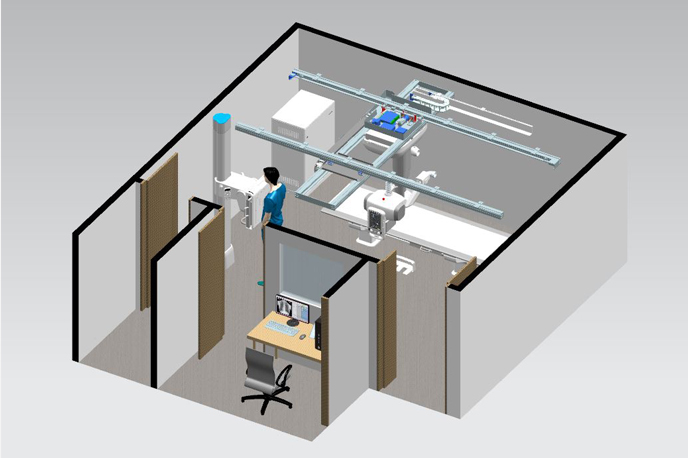 rendering di una sala di radiologia