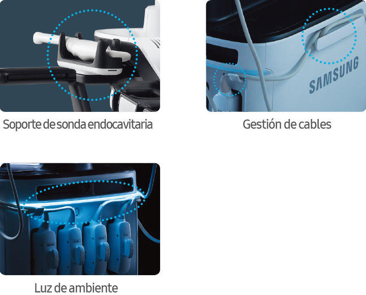 Endocavity Transducer Holder, Cable Management, Mood Light